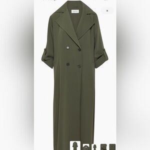 Aritzia Babaton Olive Green Double-Breasted Trench